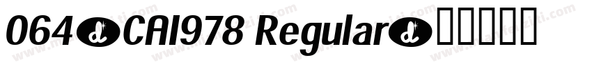 064-CA1978 Regular字体转换
